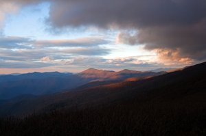 A late afternoon view from the Craggy Dome Overlook on the Blue Ridge Parkway, North Carolina.  November 22, 2010.